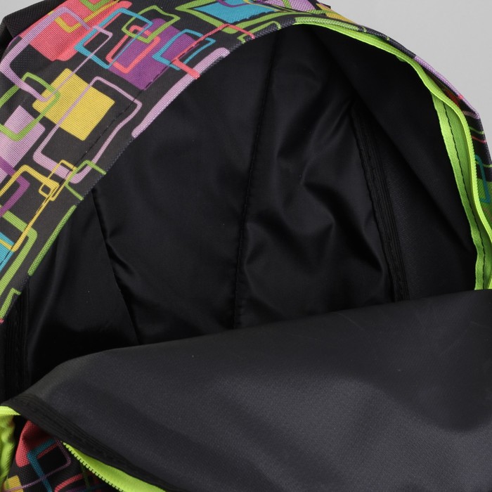 Рюкзак молодёжный, 1 отдел, наружный карман, цвет чёрный/разноцветный