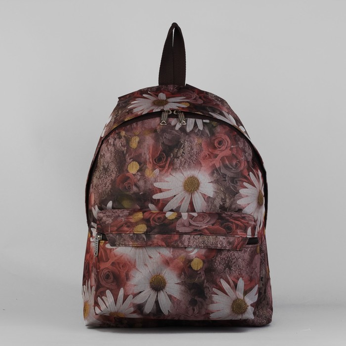 Рюкзак молодёжный, 1 отдел, наружный карман, цвет коричневый/разноцветный