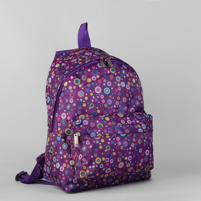 Рюкзак молодёжный, 1 отдел, наружный карман, цвет сиреневый