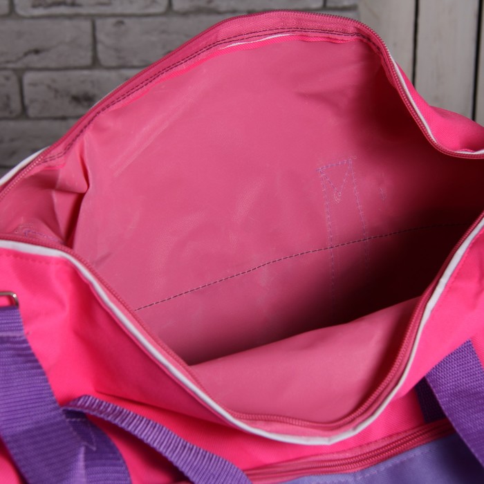 Сумка спортивная, 1 отдел, наружный карман, цвет розовый/сиреневый/белый