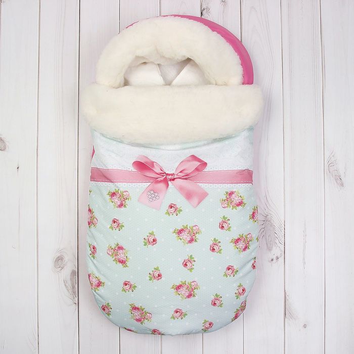 Конверт Зима Крошка Я "Цветы", мят, рост 50-62 см (18-20), 0-3 мес
