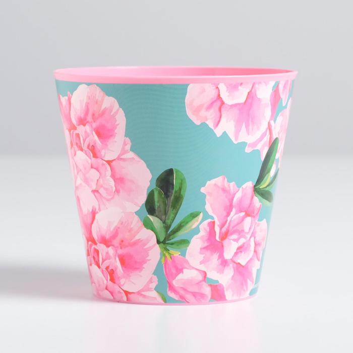 Кашпо 800 мл "Акварельные цветы"