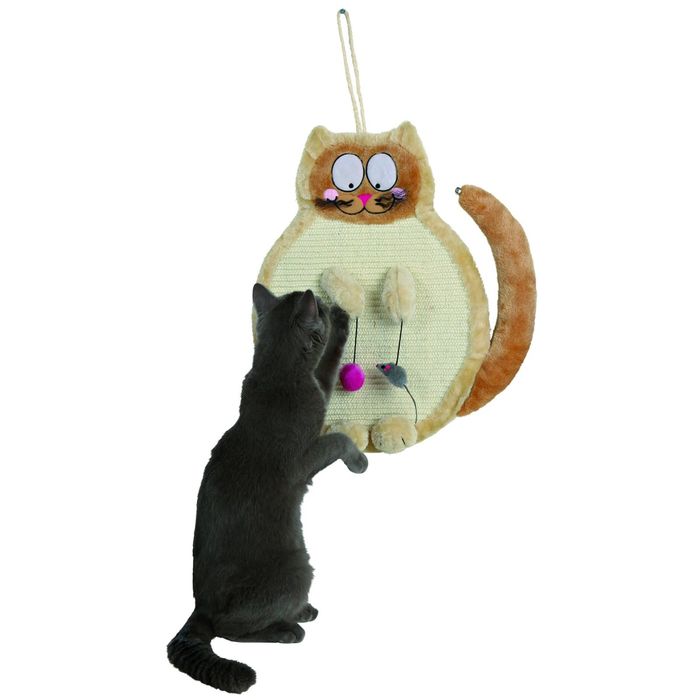 Когтеточка Trixie "Кошка", с игрушками, 36х50см., беж.