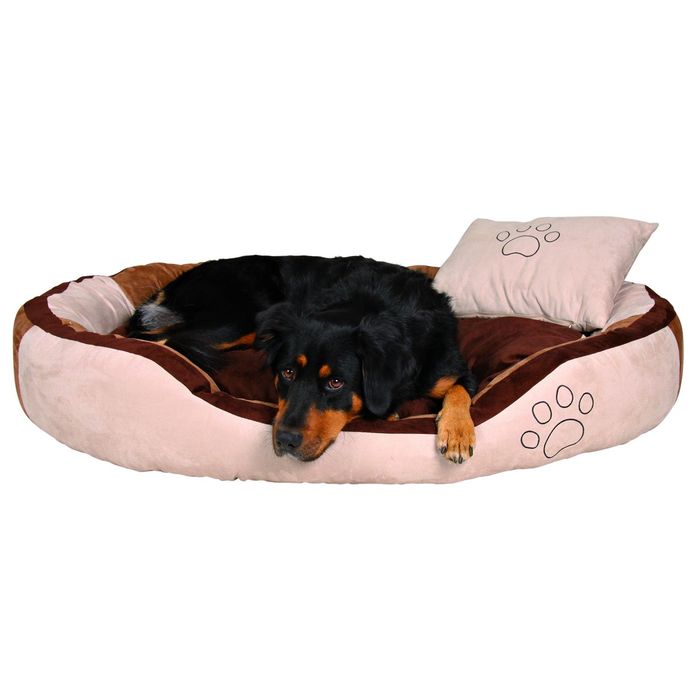 Лежак для собаки Bonzo 120х80см, иск.замша, коричневый/беж.
