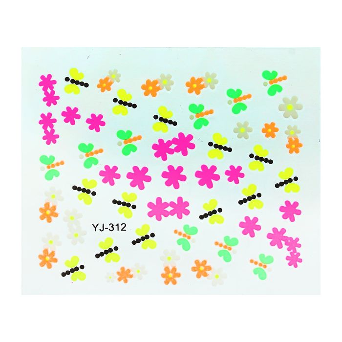 Наклейки для ногтей, неоновые, цвета МИКС