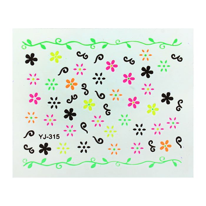 Наклейки для ногтей, неоновые, цвета МИКС