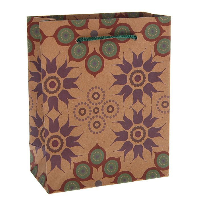 Пакет крафт "Узор", 11 х 6 х 14 см