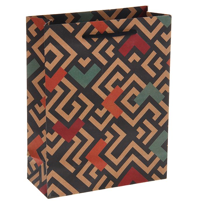 Пакет крафт "Лабиринт" 19 х 8 х 24 см