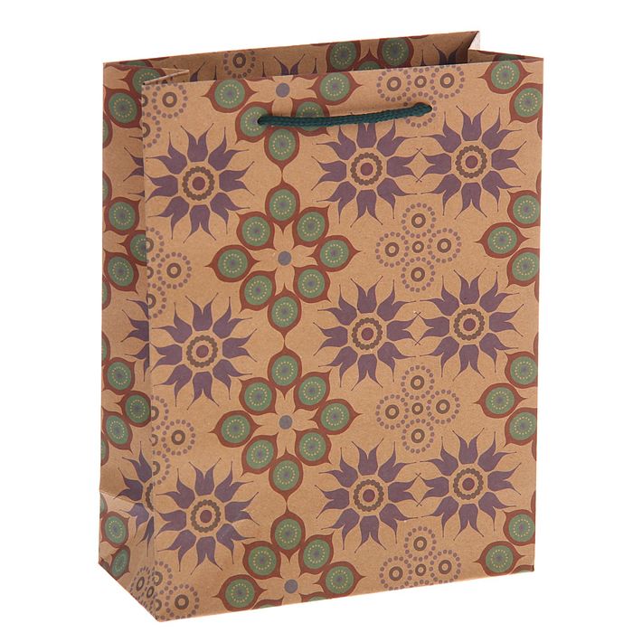 Пакет крафт "Узор", 19 х 8 х 24 см