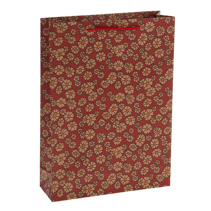 Пакет крафт "Ромашки" 15 х 6 х 20 см