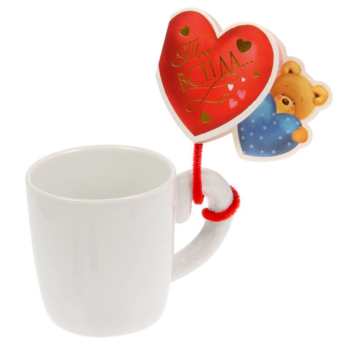 Валентинка на ножке " Мишка", 18 х 7.7 см