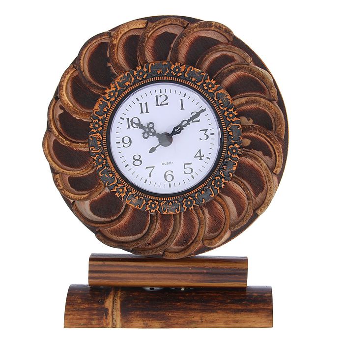 Часы настольные серия Бамбук Полукруги13*20см