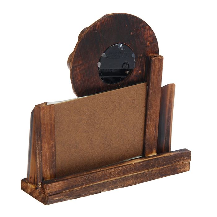 Часы настольные серия Бамбук Цветок+фоторамка (фото 10х15) 22*23см