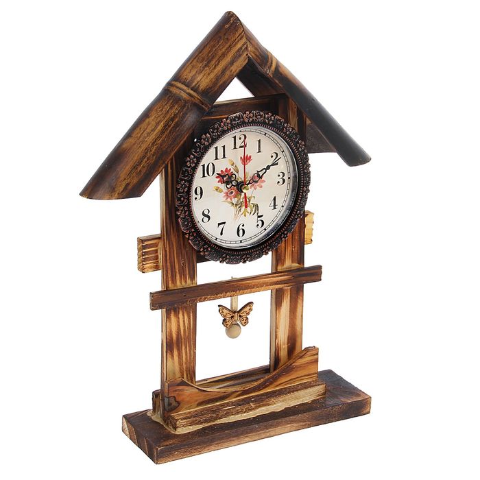 Часы настольные серия Бамбук, циферблат цветы 20*35см