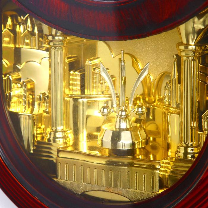 Часы настенные "Ретрика" с колоннами по бокам, под лакированное дерево