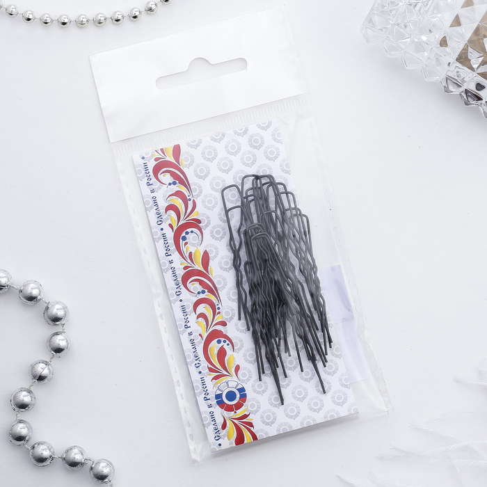 Шпилька для волос "Театральная" 4,5 см, чёрная (набор 20 шт)