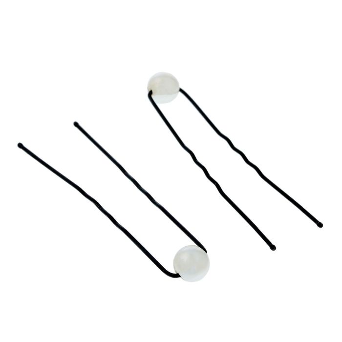 Шпилька для волос "Бусинка" 4,5 см, хром (набор 5 шт.)