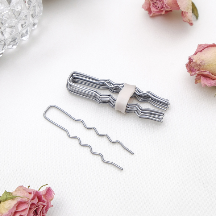 Шпильки для волос "Театральные" хром (набор 10 шт.)