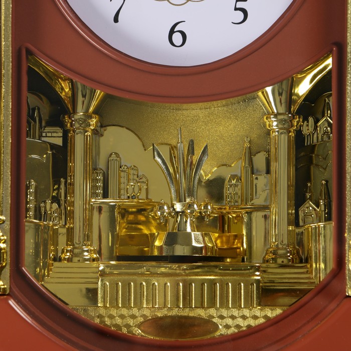 Часы настенные с маятником "Серия Элея. Овал с лепестками", коричневые