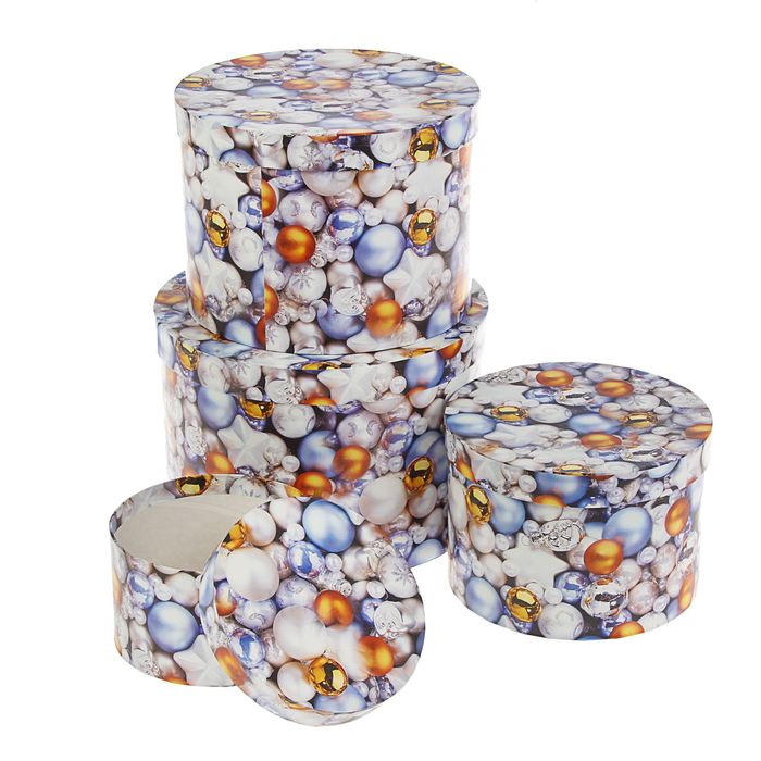 Набор коробок 4в1 "Много шаров", 23 х 23 х 16 - 13,5 х 13,5 х 8 см