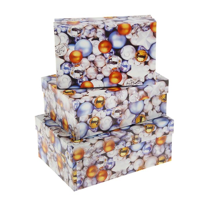 Набор коробок 3в1 "Много шаров", 19 х 12 х 7,5 - 15 х 10 х 5 см
