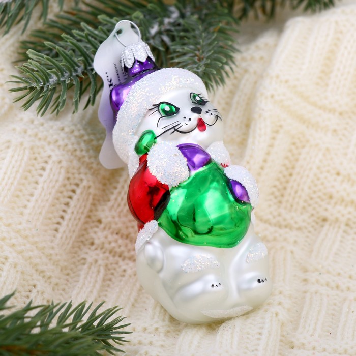 Ёлочная игрушка ручной работы "Мурзик" микс