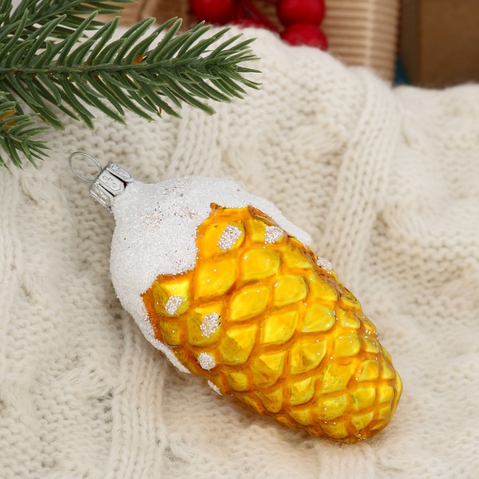 Ёлочная игрушка ручной работы "Шишка кедровая" микс