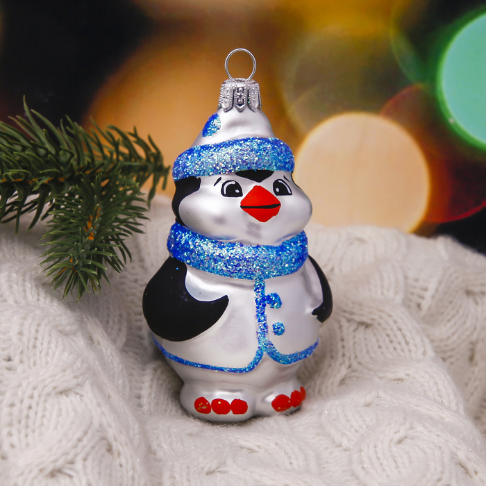 Ёлочная игрушка ручной работы "Пингвин"