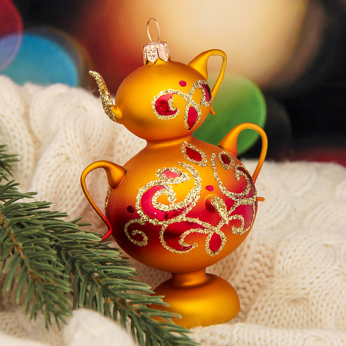 Ёлочная игрушка ручной работы "Самовар"