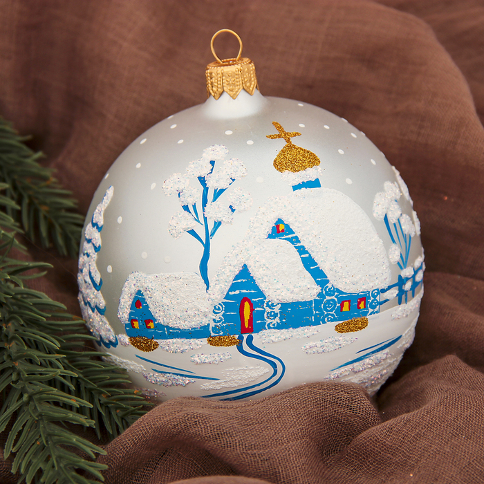 Новогодний шар ручной работы "Зима"