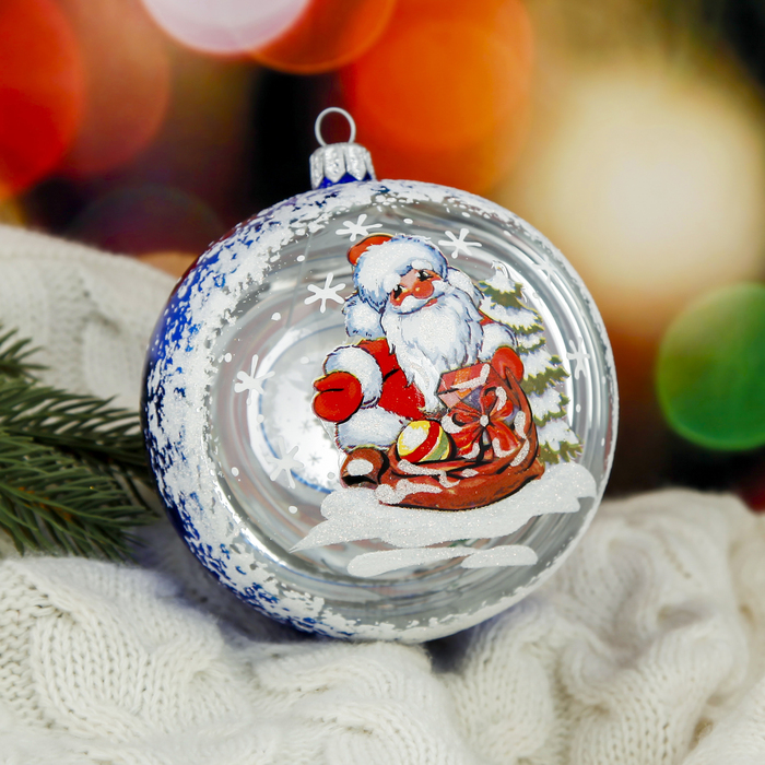 Новогодний шар ручной работы "Морозко" микс