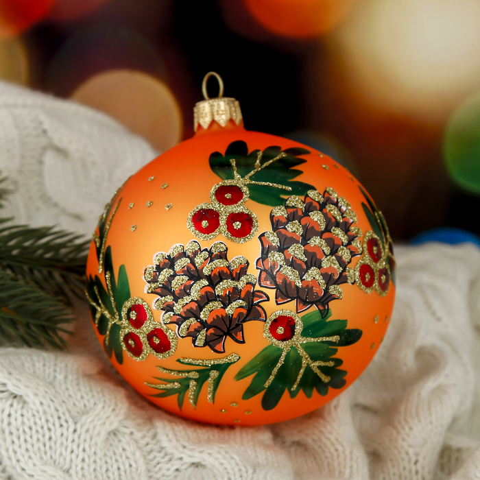 Новогодний шар ручной работы "Хвойный" микс