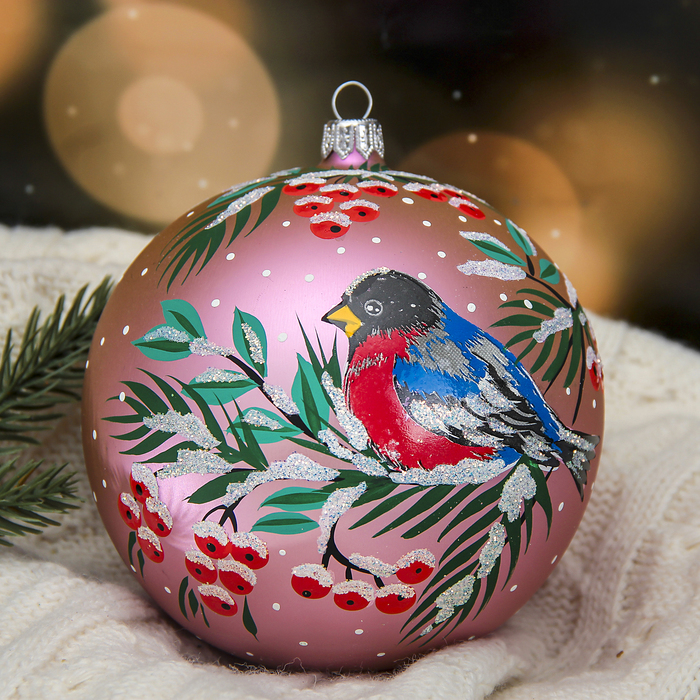 Новогодний шар ручной работы "Зимний" микс