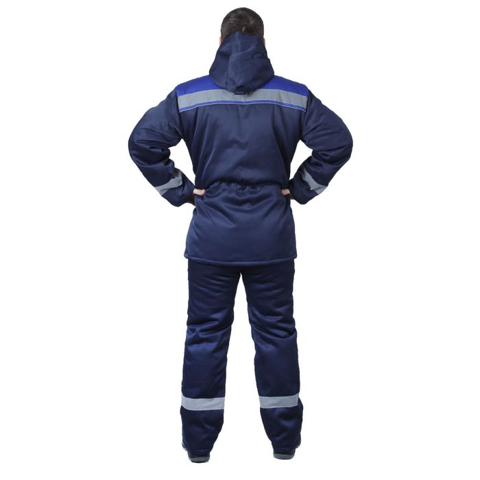 Костюм утеплённый «Буран», размер 48-50, рост 182-188 см, цвет тёмно-синий/василёк