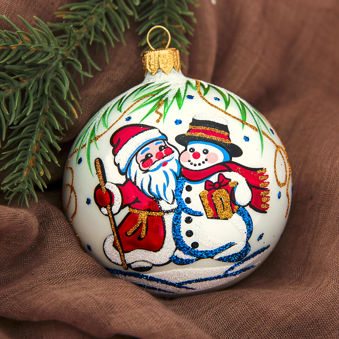 Новогодний шар ручной работы "Морозный"