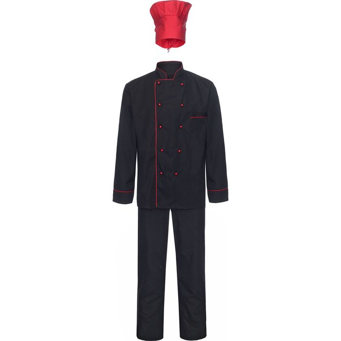 Костюм повара, модель 53, размер 50, рост 170-176 см, цвет чёрный