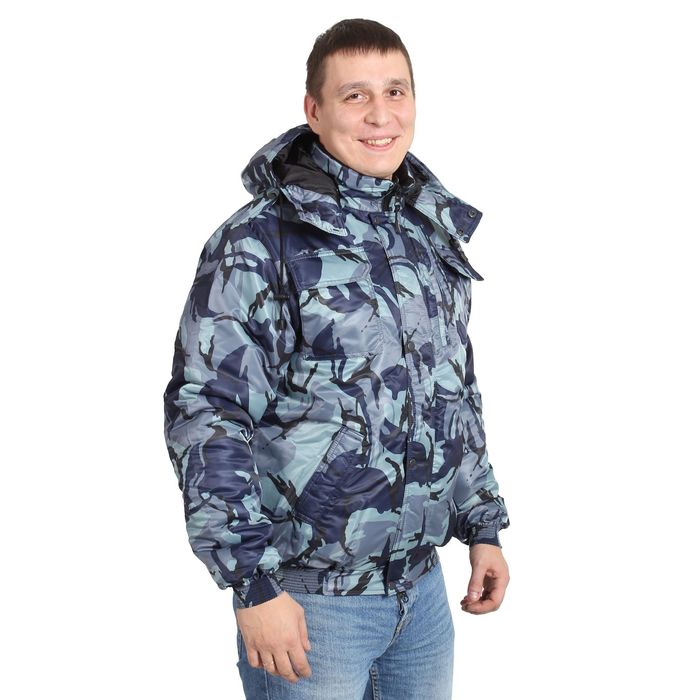 Куртка утеплённая «Альфа-2», размер 44-46, рост 182-188 см, цвет синий камуфляжный