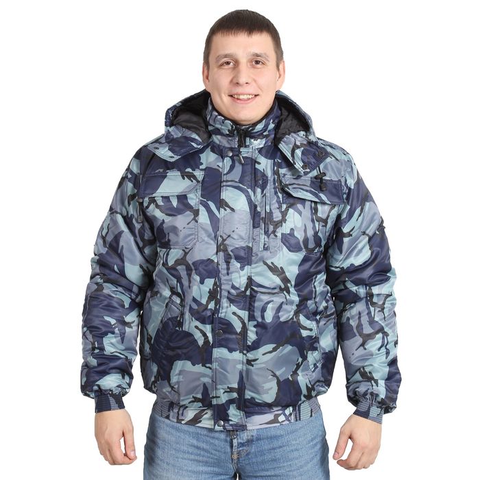 Куртка утеплённая «Альфа-2», размер 48-50, рост 170-176 см, цвет синий камуфляжный
