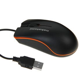Мышь Nakatomi MON-03U Navigator, проводная, оптическая, 800 dpi, USB, чёрная