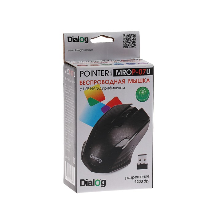 Мышь оптическая Dialog Pointer MROP-07U BLACK, беспроводная, черная