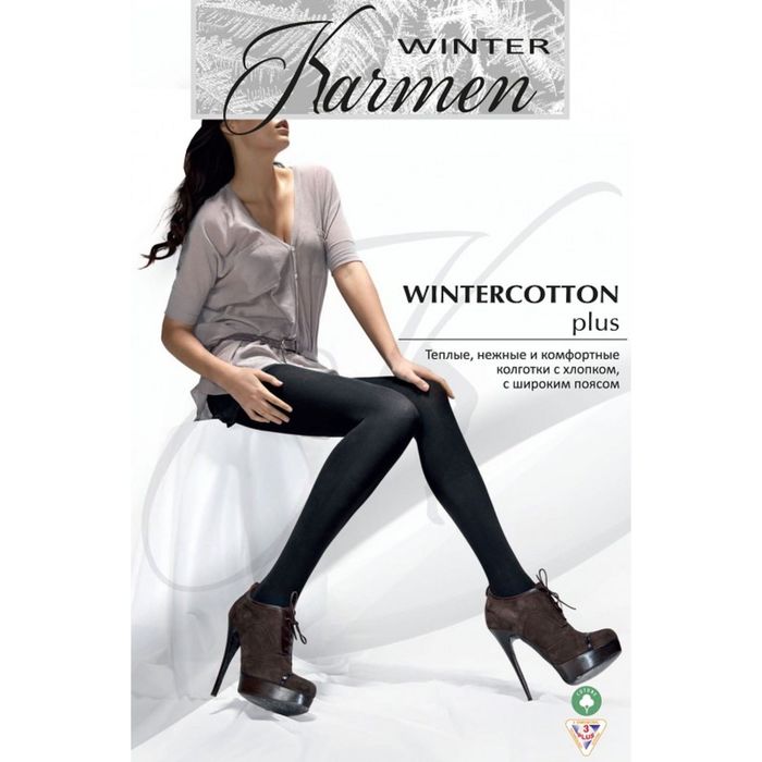 Колготки тёплые K-Wintercotton + nero 4