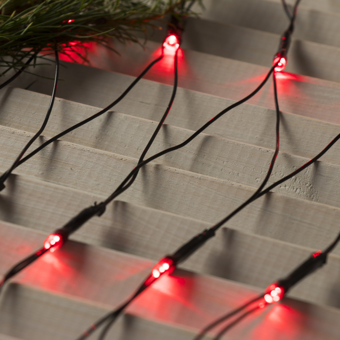 СЕТЬ, Ш:2 м, В:2 м, Н.Т. LED-224-220V, 8 режимов, КРАСНЫЙ