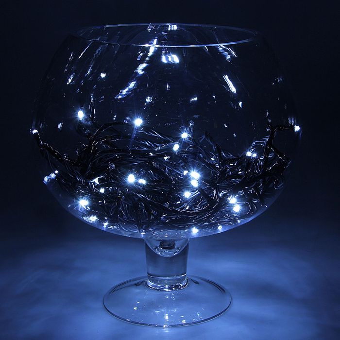 Гирлянда "Метраж" УМС, 10 м, Н.Т., LED-100-24В, б/контр., БЕЛЫЙ