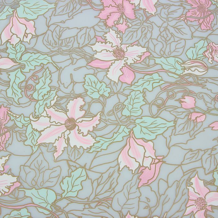 Плёнка для цветов и подарков "Море цветов", цвет розово-мятно-золотой, 0,5 х 9 м, 30 мкм