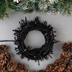 

Гирлянда «Нить» 10 м, IP44, УМС, тёмная нить, 100 LED, свечение синее, фиксинг, 24 В