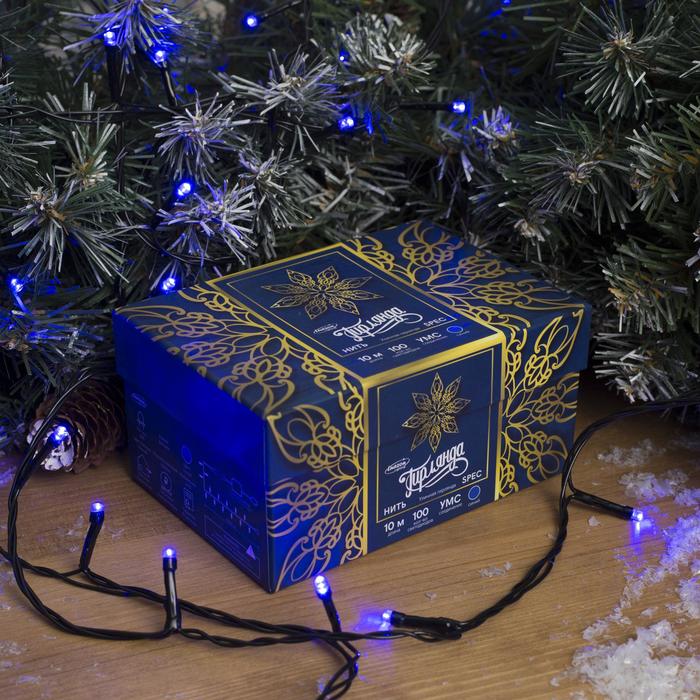 НИТЬ уличная, УМС, 10 м, Н.Т. 2W LED-100-24В, БЕЗ контр. СИНИЙ
