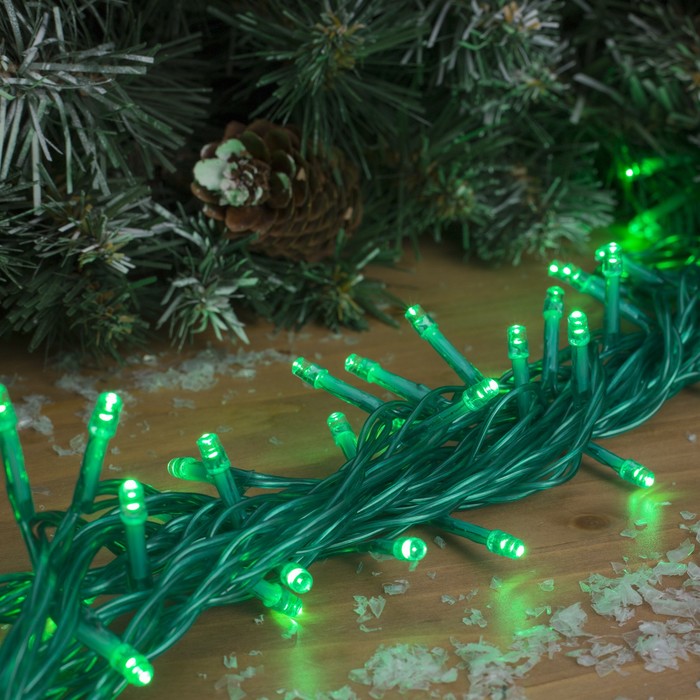 Гирлянда "Метраж" улич. УМС, 10 м, Н.З., 2W LED-100-24В, БЕЗ контр., ЗЕЛЕНЫЙ