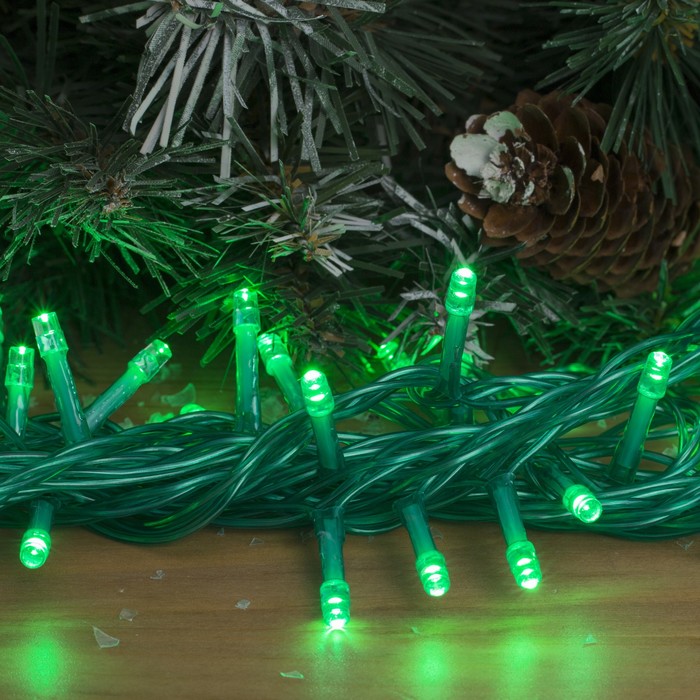 Гирлянда "Метраж" улич. УМС, 10 м, Н.З., 2W LED-100-24В, БЕЗ контр., ЗЕЛЕНЫЙ