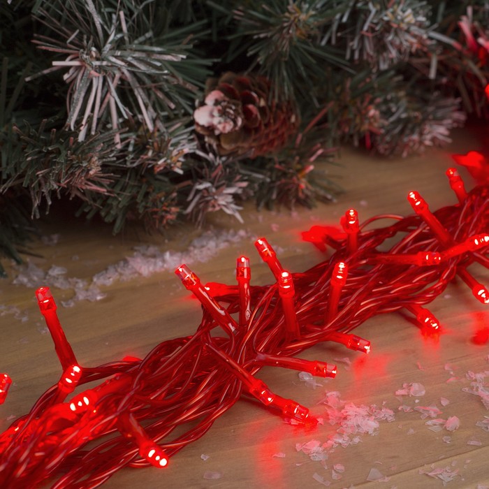 Гирлянда "Метраж" улич. УМС, 10 м, Н.К., 2W LED-100-24В, БЕЗ контр., КРАСНЫЙ