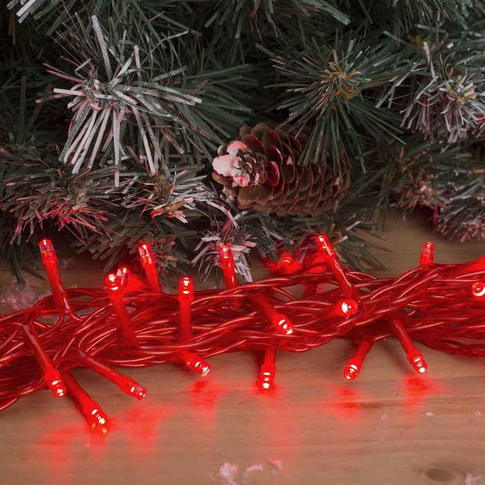 Гирлянда "Метраж" улич. УМС, 10 м, Н.К., 2W LED-100-24В, БЕЗ контр., КРАСНЫЙ